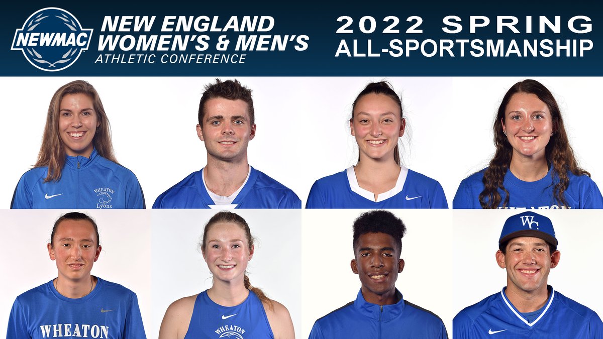 wheatonlyons's tweet image. Eight From Wheaton Named to 2022 NEWMAC Spring All-Sportsmanship Team bit.ly/3a7qEF0 #LetsGoWheat @wheaton @OneABRHS @NBHS_nb @WestyAthletics @WestminsterCT @SuperMSAD51 @GreelyRangers @BFA_Athletics @whsmahoney @Winch_Athletics