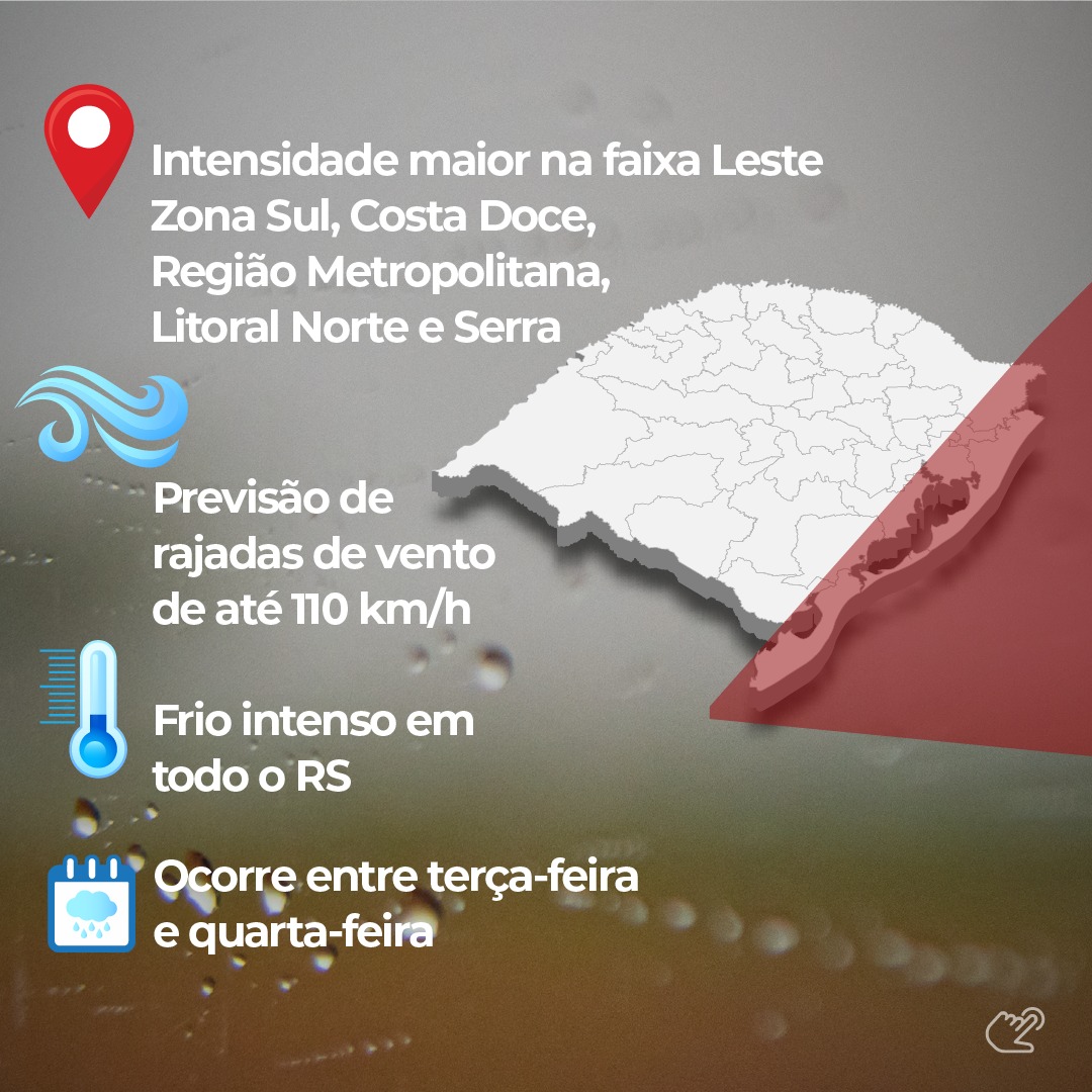 ⚠️ Orientações à população sobre o ciclone que se aproxima do Rio Grande do Sul. (1/2)