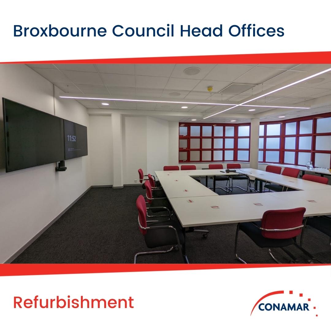 ConamarBuild's tweet image. The handover of @BroxbourneBC’s Head offices at Bishops&apos; College was a great success – around 150 people attended and joined us with a chip stall to celebrate the opening &amp;amp; the project received praise all round!

#refurbishment #construction #officerefurb