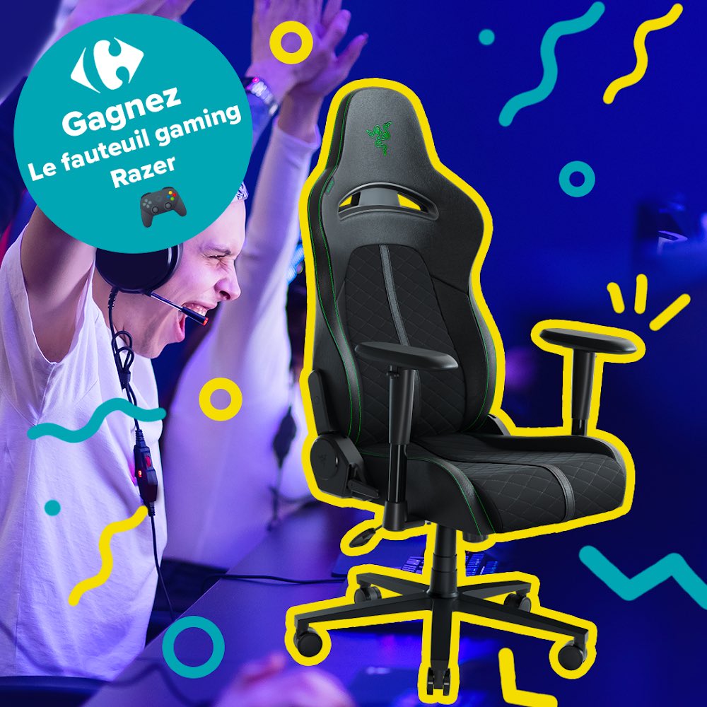 CarrefourFrance's tweet image. [JEU CONCOURS]

On profite de notre Live "Vos envies, nos promos" pour vous faire gagner un fauteuil Gaming Razer 🎮 !

Pour participer RT &amp;amp; follow 🤞

Annonce du gagnant le 24/05 à 18h30 lors du #Live 👉 carrefour.fr/evenements/liv…