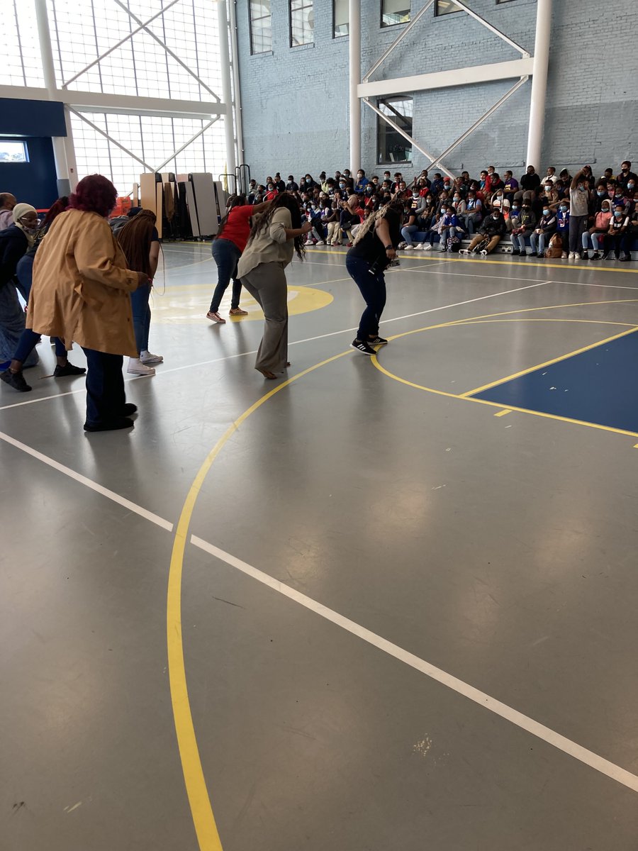 The students at the University Heights Charter School's Lower School were treated to a pep rally on May 16 in Newark. The students were inspired by pep talks and cheer and teacher dances on the eve of the week-long New Jersey Student Learning Assessments that began on May 17.