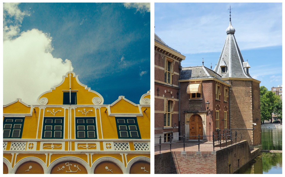 Dutch architecture. Chair Hellen and Director Tadzio are in The Hague to ask the people in the building on the right, to make sure the building on the left is not swallowed by the ocean. #dutchcaribbeanclimateaction #Dutchtoo #ClimateActionNow #dutchcaribbean <a href="/MinBZK/">Ministerie van BZK</a> <a href="/AvHuffelen/">Alexandra van Huffelen</a>