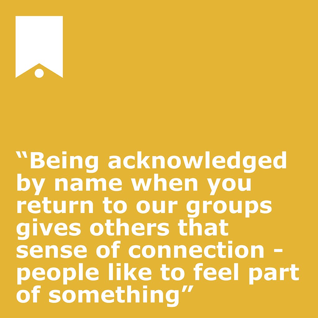 DorsetMHForum's tweet photo. We asked our staff what being #connected means to them and people we work with. Dave reflects on our @DMHF_social group activities:

#socialconnection #values #livedexperience #mentalhealth #community #Dorset #charity #WeAreTheForum https://t.co/55wce1Qdfe