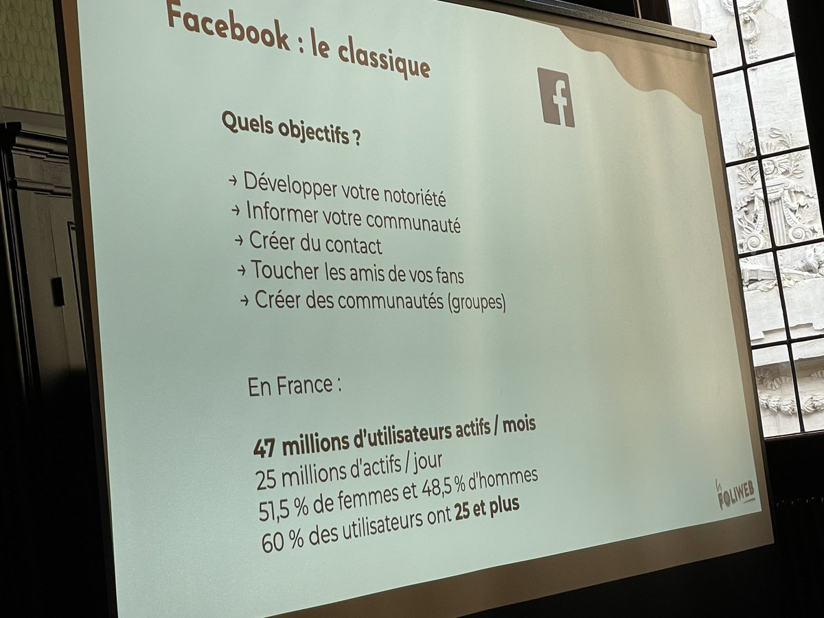 camillejourdain's tweet photo. 1er réseau présenté : Facebook, le classique !
Pour développer la notoriété d’une activité, informer son audience, créer du contact et des communautés.
Encore incontournable pour de nombreux secteurs d’activité.
#Facebook #Foliweb #PopTheWork https://t.co/pAcBSJOdos
