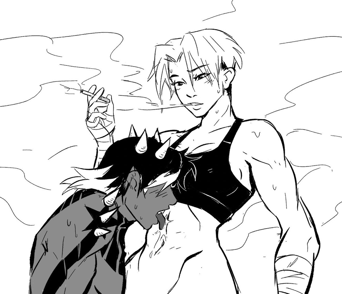 spicymancer's tweet photo. As a rule, fighters aren’t allowed to bet on their own matches, but there’s nothing to stop the combatants from making their own wagers with each other in private.

Helen @RoyalsFlesh's Killian. https://t.co/rPkqJCbMPo