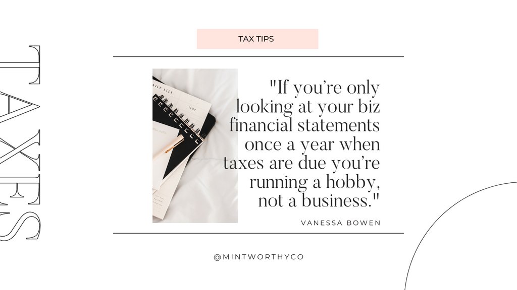 The first step to stopping tax stress in its tracks is prepping for filing months in advance. Establishing a routine creates a solid foundation for success. My personal recommendation… monthly Business Money Dates. Read more at facebook.com/mintworthyco/