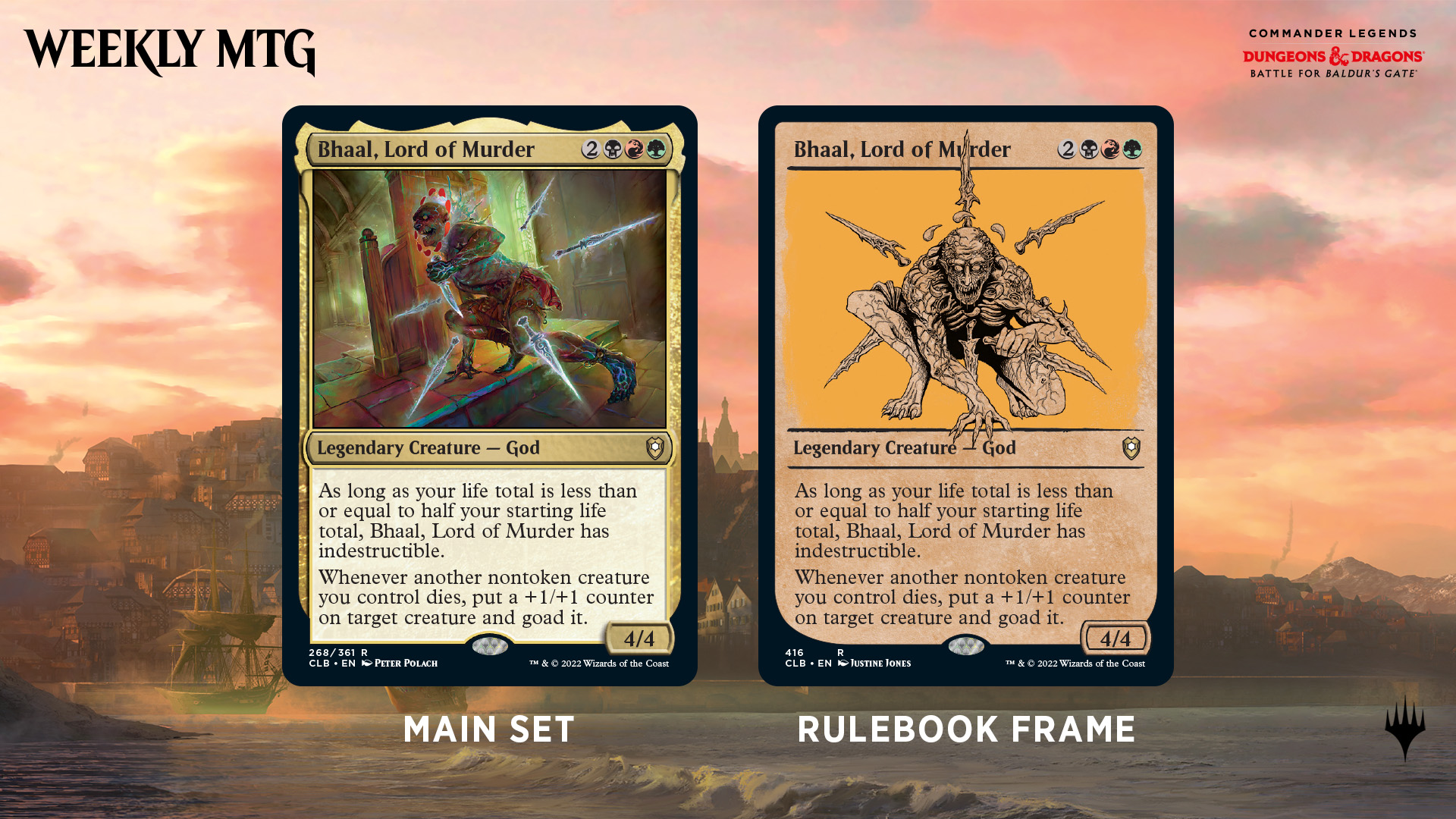 bhaal mtg card Lord of Murder Showcase put a +1/+1 counter on target creature and goad it. Magic: The Gathering on X: