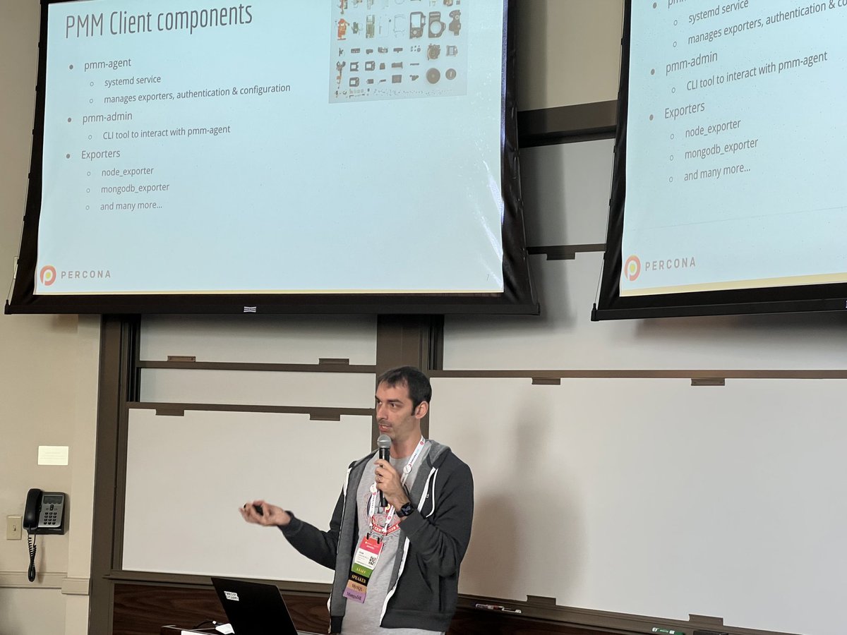_digitalknight's tweet photo. MongoDB monitoring and alerting with PMM with @igroenew  at Percona Live 2022 https://t.co/jwjm8TU34i