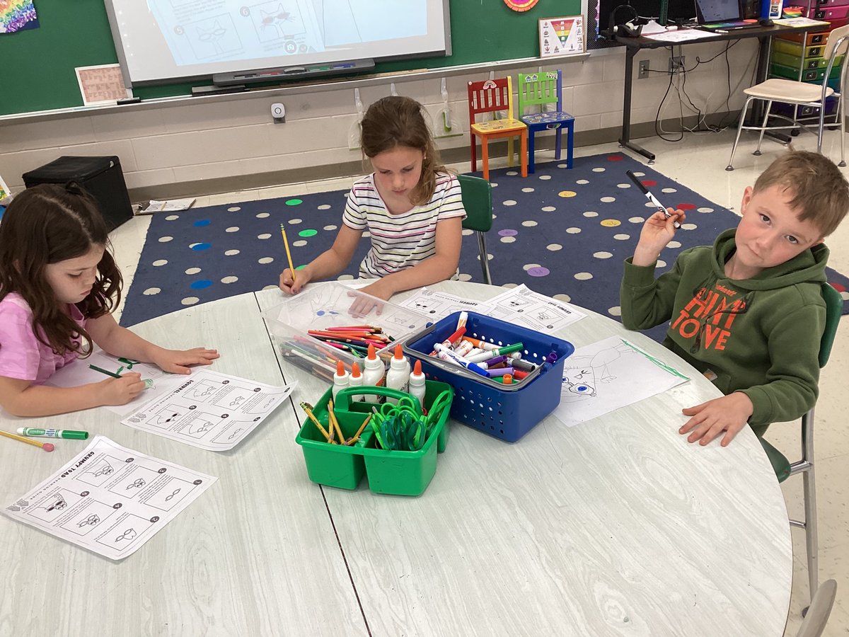 MrsKrinn's tweet photo. We are learning about positive perspective in kindergarten from Pete the Cat. 
#BHESart https://t.co/aZMqZo89Hp