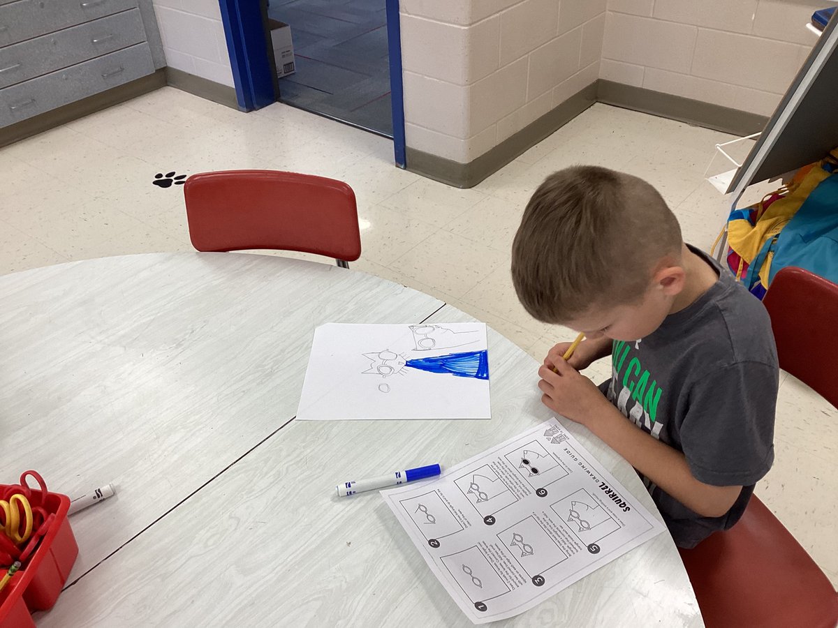 MrsKrinn's tweet photo. We are learning about positive perspective in kindergarten from Pete the Cat. 
#BHESart https://t.co/aZMqZo89Hp