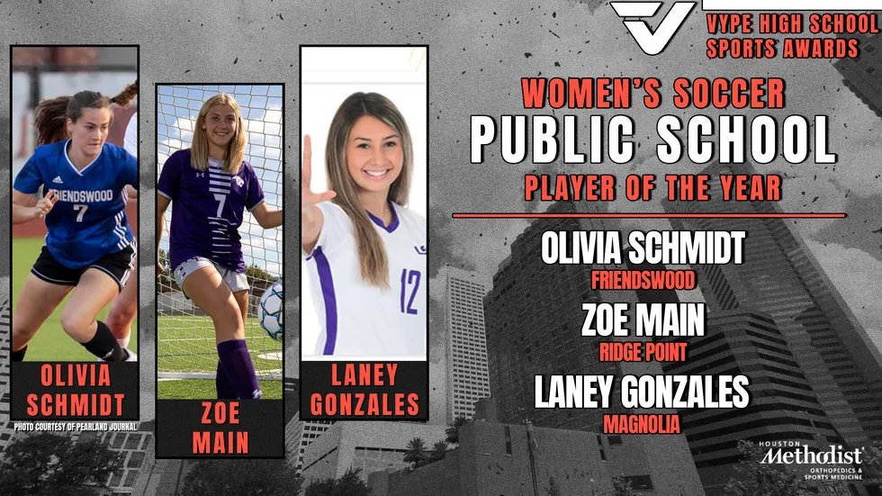 vypehouston's tweet image. It is awards season here at VYPE! Here are the finalists for Public School Girls Soccer⚽️ Player of the Year presented by @MethodistHosp! Tune in to find out the Player and Team of the Year #VYPEAwards 

WATCH: vype.com/Texas/Houston/…