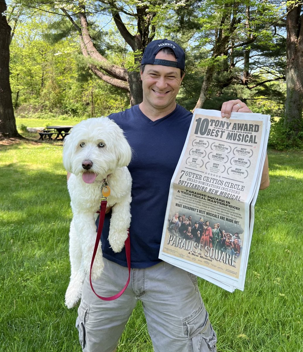 🎭 🐶 When you save the paper (old-fashioned hard copy) for your friend Matt Bogart whose #ParadiseSquare wife is Joaquina Kalukango. <a href="/ParadiseSquare/">Paradise Square Broadway</a> <a href="/MattBogartNYC/">Matt Bogart</a> <a href="/TheTonyAwards/">The Tony Awards</a> #theater #broadway 
🐶 🎭