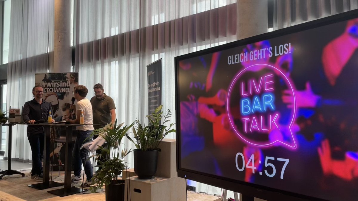 ConnectChannel_'s tweet photo. #ICTCHANNELonTour in #Berlin: Um 19:00 Uhr startet der #LiveBarTalk zum Thema #SystemhausWorkgroups. 
 
➡️ Zum Livestream: https://t.co/fNCzZX8db9

Mit freundlicher Unterstützung von @enreach_de @GDATA @ionos_de @RingCentralDE @sophos_info https://t.co/Ihb3Bo8uyJ