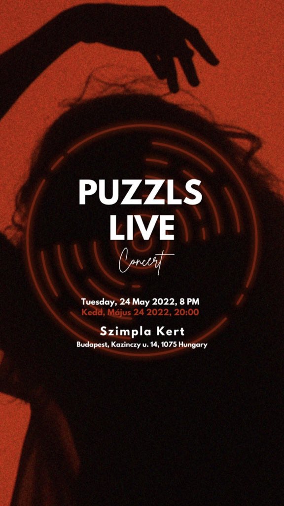 sstuckonapuzzle's tweet photo. First PUZZLS concert in Budapest! Yes, the entrance is free #budapest #concert #szimplakert https://t.co/7IDtyF5c9M