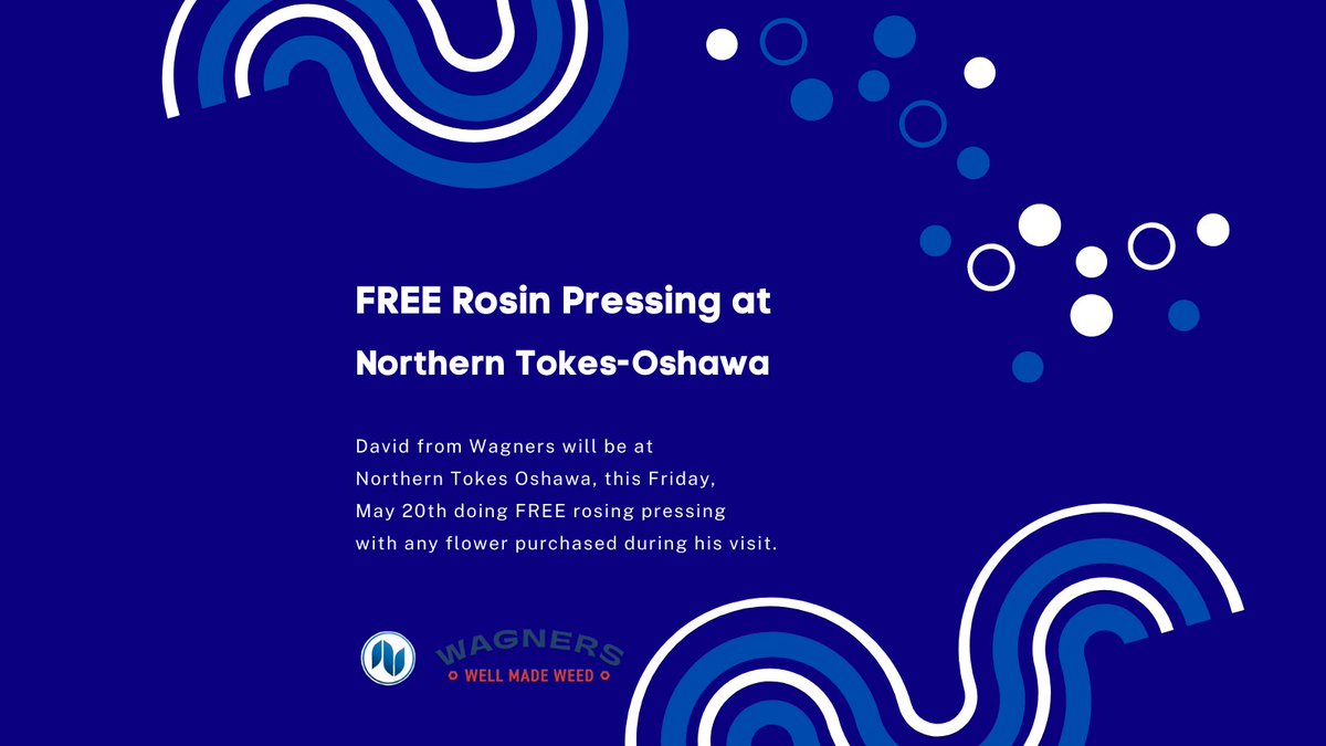 Northerntokes's tweet photo. 📢 FREE Rosin Pressing Event @ Northern Tokes Oshawa!

Come meet Wagners resident squish-head, David, who will be pressing any flower purchased during his visit into fresh rosin for you! He'll also be educating customers (and staff) on the whole process. Friday, May 20th 🌿💨😱 https://t.co/k7YPziPqLv