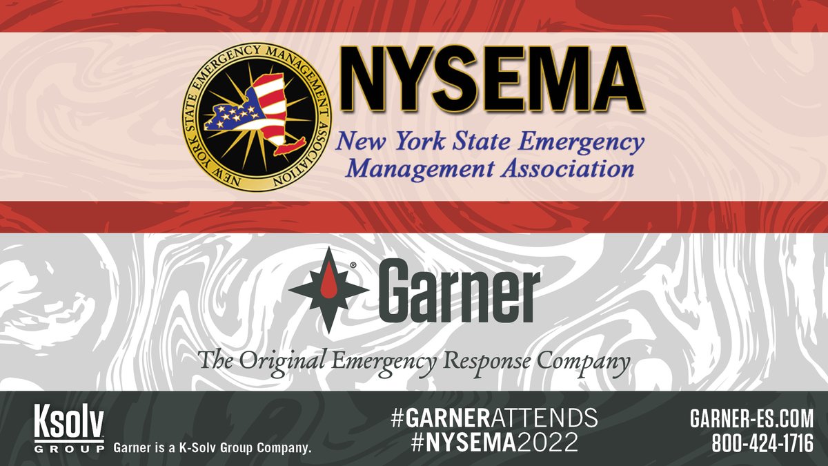 Garner_ES's tweet photo. Garner is participating in the annual NYSEMA conference in Syracuse this week.  Stop by our booth and let's discuss how Garner can assist your company during an emergency situation. #garnerattends #nysema2022 #emergencymanagement #KsolvGroup #NewYorkStateEMA https://t.co/rkv9FgCP2l