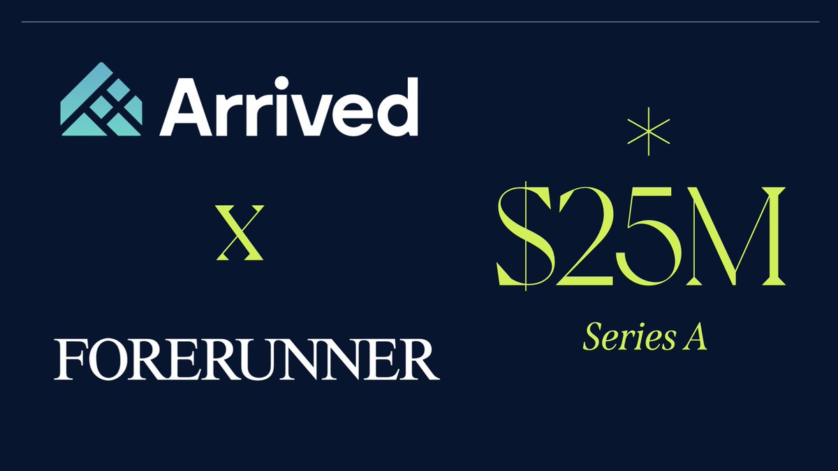 ForerunnerVC's tweet photo. 🏠💫 Congratulations, @ArrivedHomes! We are thrilled to partner with this team as they democratize access to real estate for a new generation of investors. 

More on how Arrived is benefitting everyday consumers from @omal: https://t.co/dJY0dBOzWV https://t.co/7qiIt4vSUE