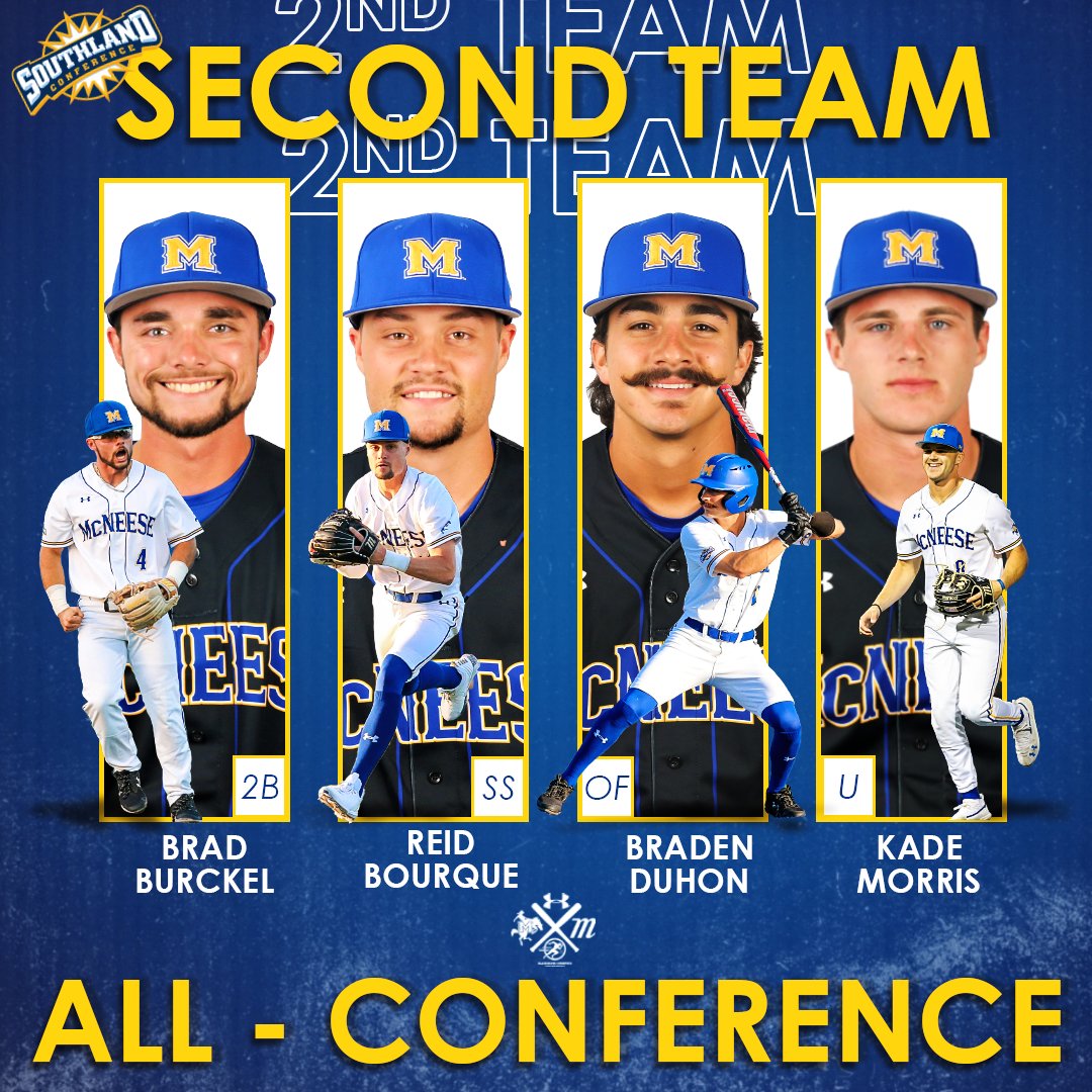 McNeeseBaseball's tweet photo. 🥈𝙎𝙚𝙘𝙤𝙣𝙙 𝙏𝙚𝙖𝙢 𝘼𝙡𝙡-𝙎𝙤𝙪𝙩𝙝𝙡𝙖𝙣𝙙 𝘾𝙤𝙣𝙛𝙚𝙧𝙚𝙣𝙘𝙚🥈

🏆@bburck23
🏆@reidbourque
🏆@bradend510
🏆@kademorris_7

#GeauxPokes | #FERDA https://t.co/cGgqFsb7ci