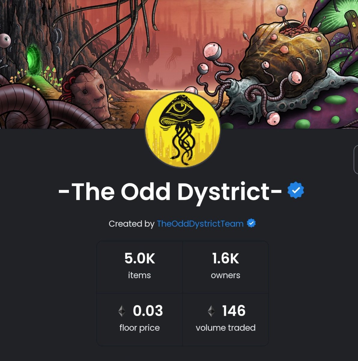 thekernlu's tweet image. Here we go again @TheOddDystrict im 3 for 3. #Verified #verification #opensea #NFTs #BlueChipNFT. This is a sleeping giant. #WGMI oh  yeah how cool is this #LFG #LFGrow #cheers #blessed 💪👍🙏🙌