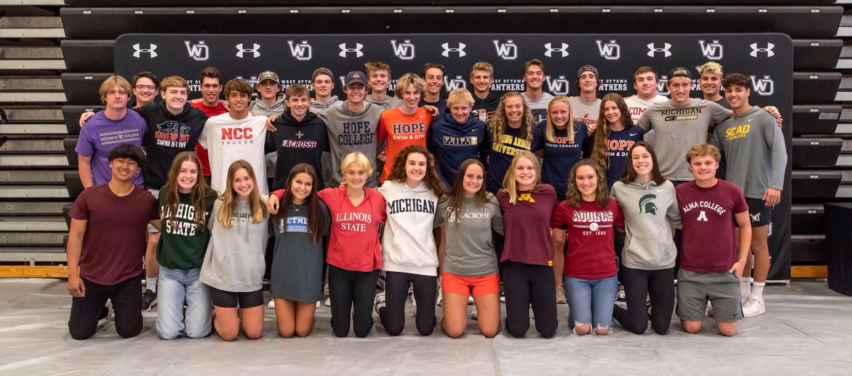 Today 36 Panthers signed to continue their Educational and Athletic careers. A great group of Seniors that will be remembered here at West Ottawa for years to come. #GoWO #29Sports1Team