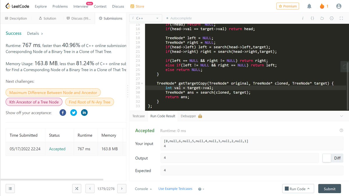 ks94714's tweet photo. Day :03
Problem:- Find a Corresponding Node of a Binary Tree in a Clone of That Tree
Link of Problem:- https://t.co/SoPbRMFu6S
#happy_coding
#scalerdiscord
@scaler_official https://t.co/CnDJv8YQCA
