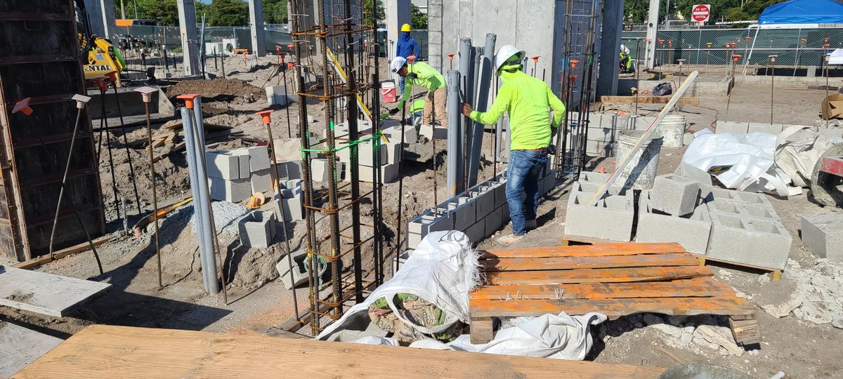GCMContracting's tweet photo. Work continues at a rapid pace at The Mark in Naples, with footers expecting to be completed by Thursday, continuing closely with columns, cast-in-place formwork and masonry stem walls. https://t.co/xnEmE4rL1X
