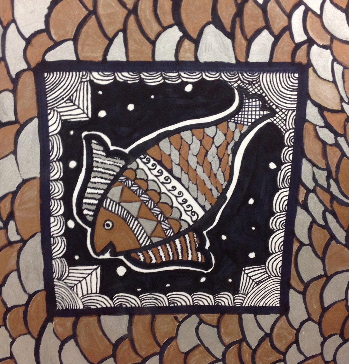 wtboearts's tweet photo. Madhubani Art comes to life in 7th Grade with Mrs. Lettire. @WarrenSchoolsNJ https://t.co/2TOycPlrMt