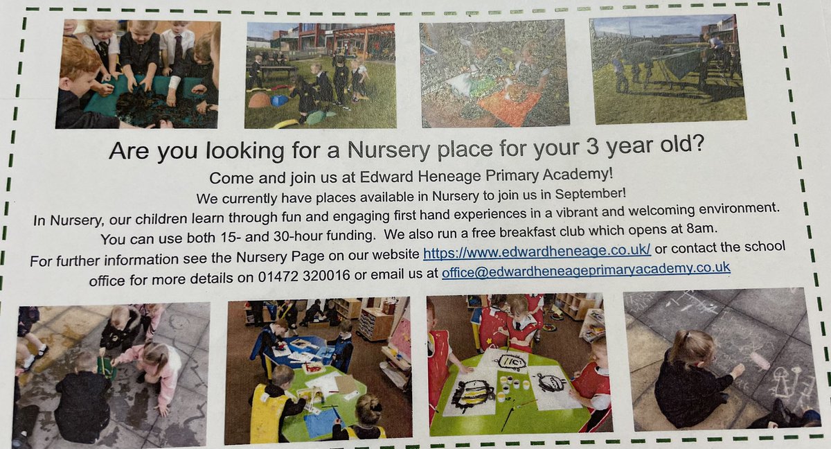MrsSmithEHPA's tweet photo. Nursery places available September 22, we are very proud of our Early Years setting, arrange a visit to see why 😊 @EdwardHeneagePA https://t.co/1eGvCe889w