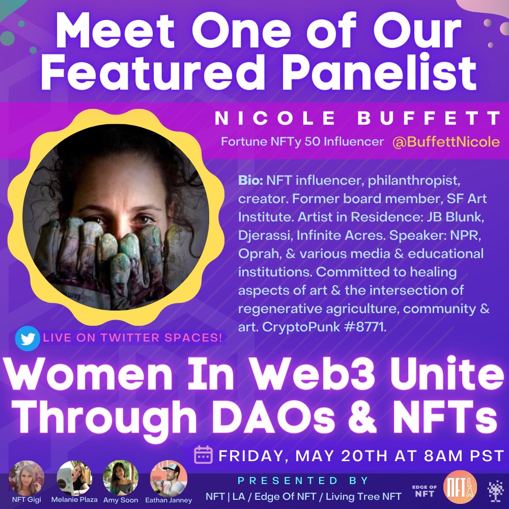 This #TwitterSpace will be on point! Join us Friday! Learn from these wonderful #Web3 leaders. <a href="/BuffettNicole/">Nicole Buffett</a> <a href="/amythesoon/">Amy Soon 🦋 Flying Blu3</a> <a href="/gianinaskarlett/">gianinaskarlett</a> <a href="/ImposterSWE/">imposter</a>  x.com/i/spaces/1zqKV…