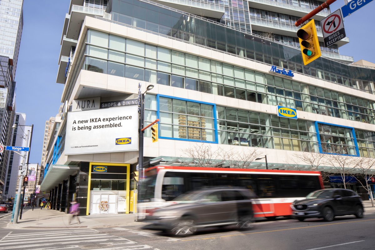 IKEACanada's tweet photo. We are thrilled to announce that the wait is nearly over – IKEA Toronto Downtown - Aura will open its doors on May 25th! This new IKEA experience will bring affordable and inspiring solutions closer to home for Torontonians. 
https://t.co/zAqLMr8oR3

#IKEA #IKEACanada #Toronto https://t.co/nlTkejmiu2