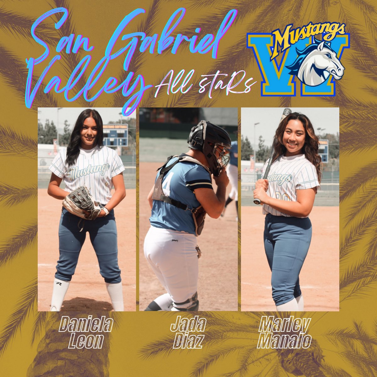 Huge congrats to Daniela Leon, Jada Diaz, and Marley Manalo for making the SGV All Star rosters. <a href="/SGVNSports/">Fred J. Robledo 👨🏻‍💻</a> <a href="/Walnut_Mustangs/">Walnut High School</a> <a href="/James_Escarcega/">James Escarcega 📈🏈🏀⚾️🥎 🤼🤽🏽‍♂️🏊🏼‍♀️🏌🏻⚽️</a>