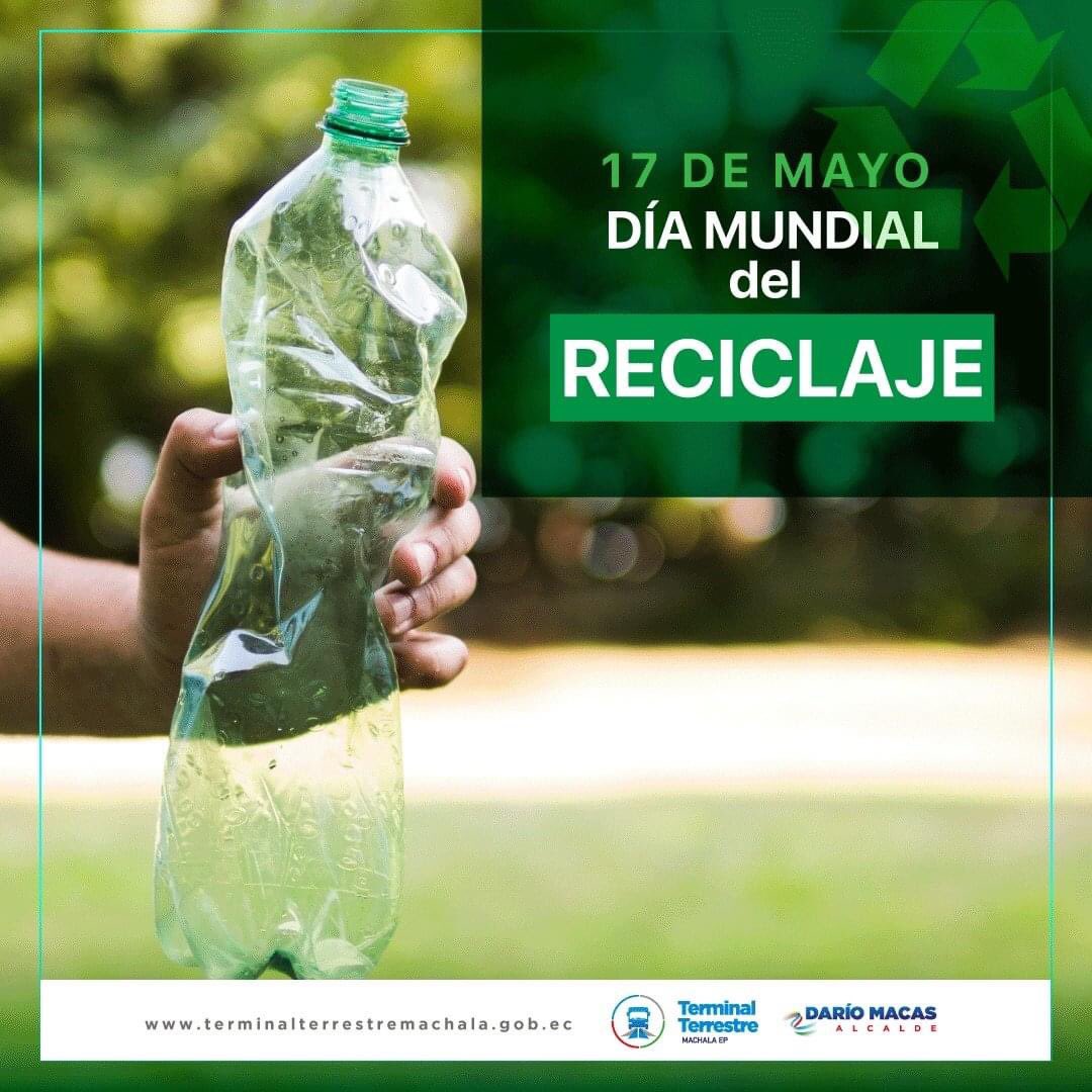 Hoy conmemoramos una fecha muy importante como lo es el día mundial del reciclaje, fecha en la que debemos hacer una reflexión sobre la importancia del correcto uso de los distintos materiales que ya han cumplido su utilidad.
 
#DíaMundialdelReciclaje 
#TerminalTerrestreMachala