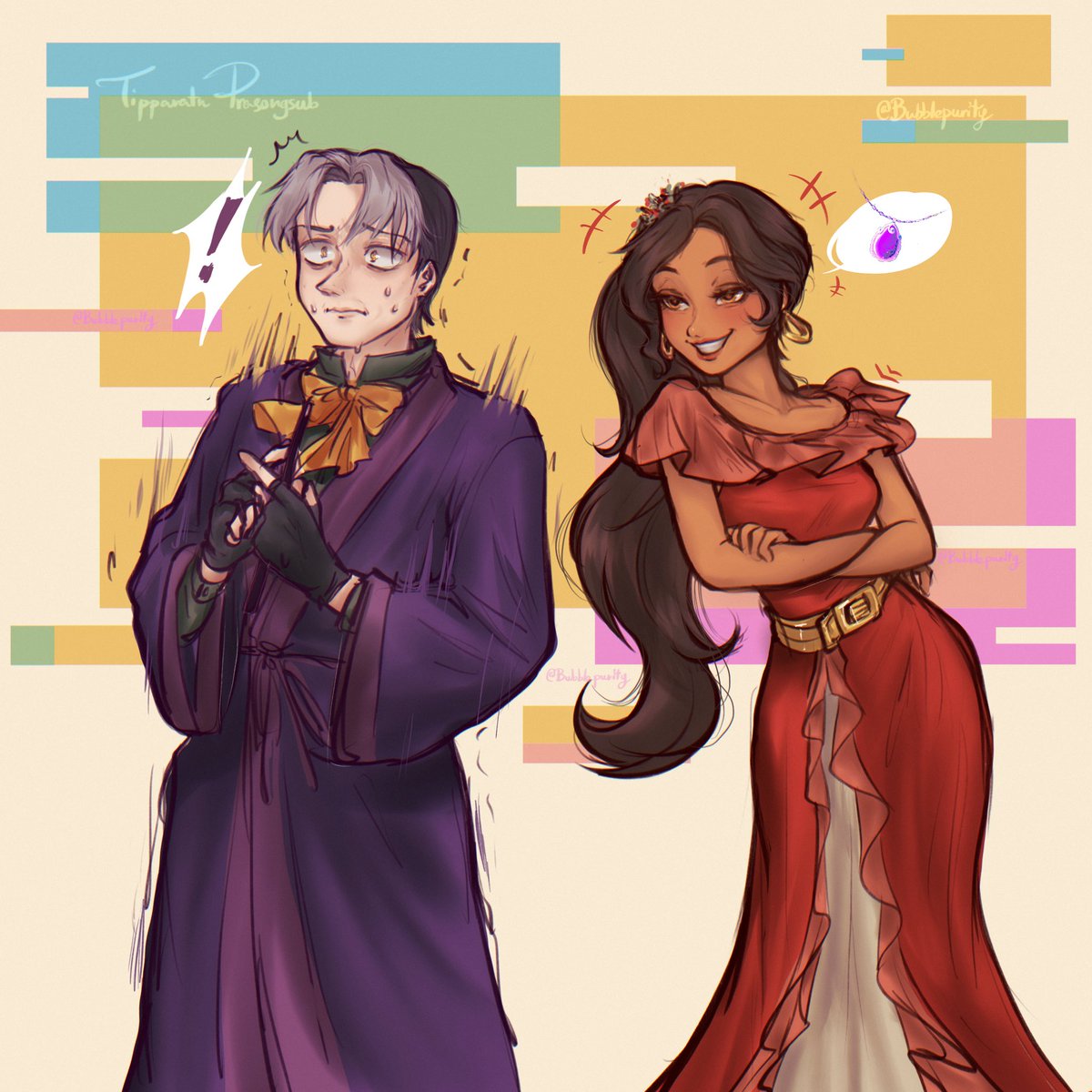 “Hey! I think I’ve met you before!”

“You called me an Amulet Of Avalor”

#FANART 
💜#SofiaTheFirst &amp; #ElenaOfAvalor♥️