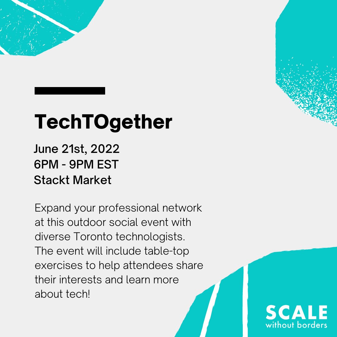 ScaleWOB's tweet photo. Looking to expand your network in tech? Here are 3 events to attend in the month of June! 

French Tech Summit America -> June 2nd
Meet Assurance -> June 7th
TechTOgether -> June 21st 

Register now and build your connections! 

#SWB #TechImmigrants #Toronto https://t.co/m0tJg894YL