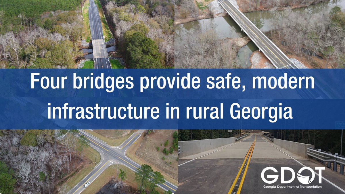 GADeptofTrans's tweet photo. Four new east central bridges opened to the public, you can read about those bridges in our #GeorgiaMilepost #Spring2022 ▶️ https://t.co/8gWVYLq68G https://t.co/nMYSGHbH0S