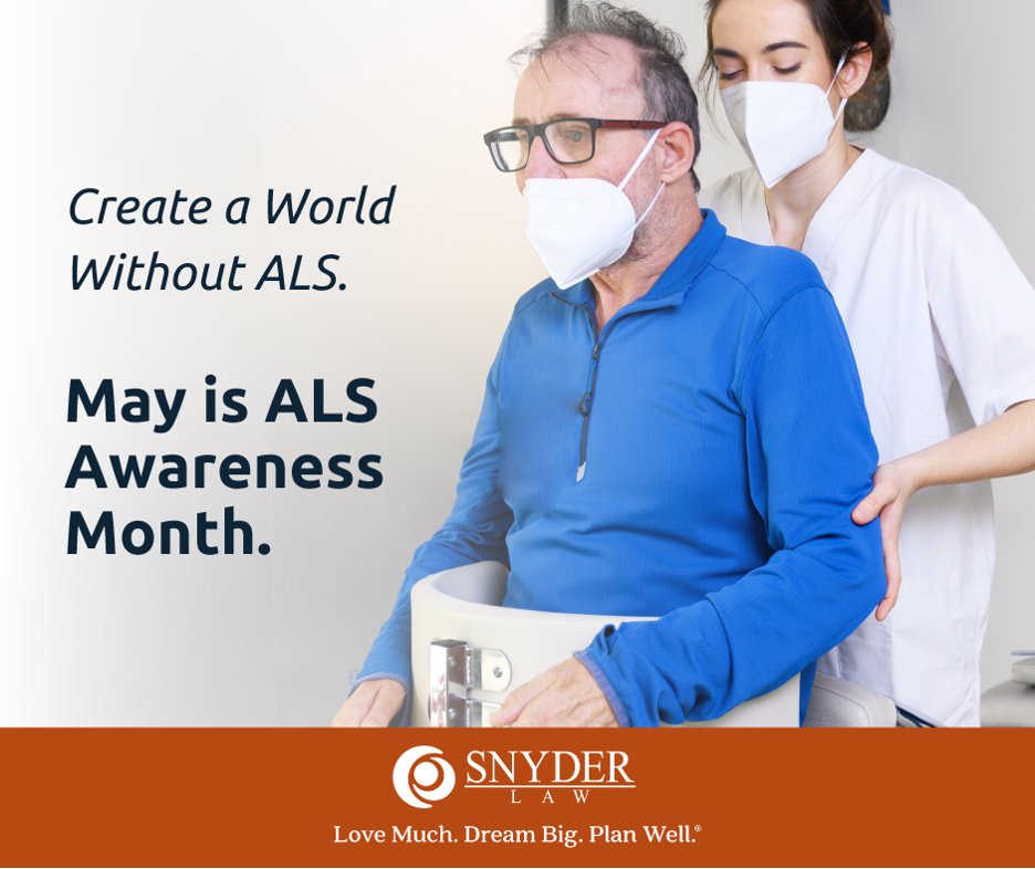SnyderLawPC's tweet photo. We look forward to a world without #ALS!   #endALS https://t.co/O3zm5dnDEU