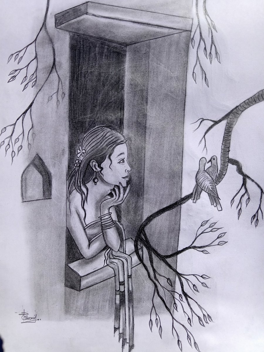 sami_art_draw's tweet photo. This photo is for selling

Noise and turmoil often leave us unshackled… seek rescue and peace of mind in the lap of nature. 

Size- 

Medium- charcoal sketch on ——- paper 

Artist- Samiksha Tiwari, a traditional artist from India who works with charcoal and Watercolours. https://t.co/dyd5F7LH2A