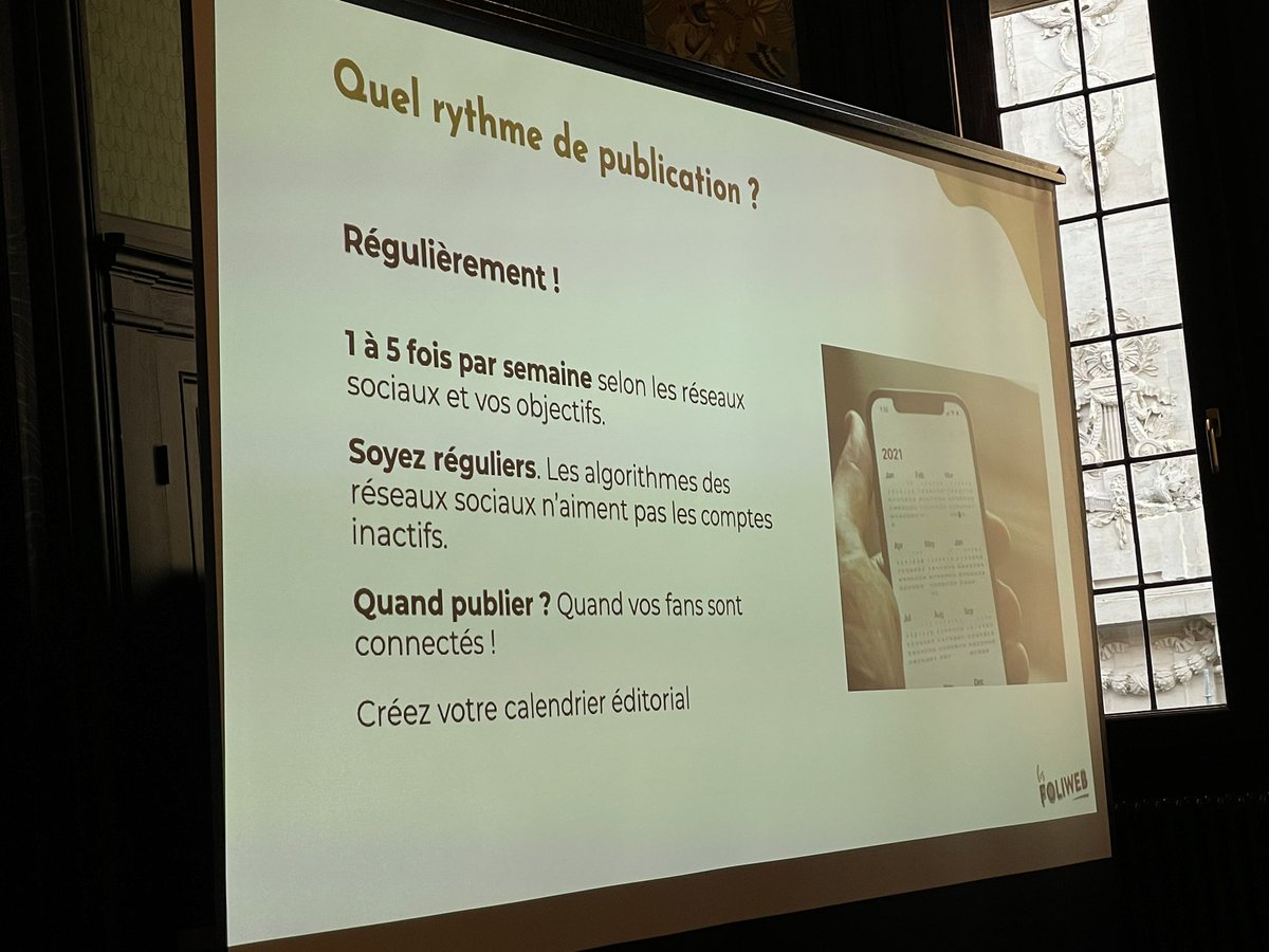 camillejourdain's tweet photo. Trouvez votre rythme de publication.
Il est primordial d’être régulier et de publier quand vos abonnés sont connectés !
Les algorithmes des réseaux sociaux n’aiment pas du tout les comptes inactifs…
#Foliweb #PopTheWork https://t.co/fLPgz6m3nR