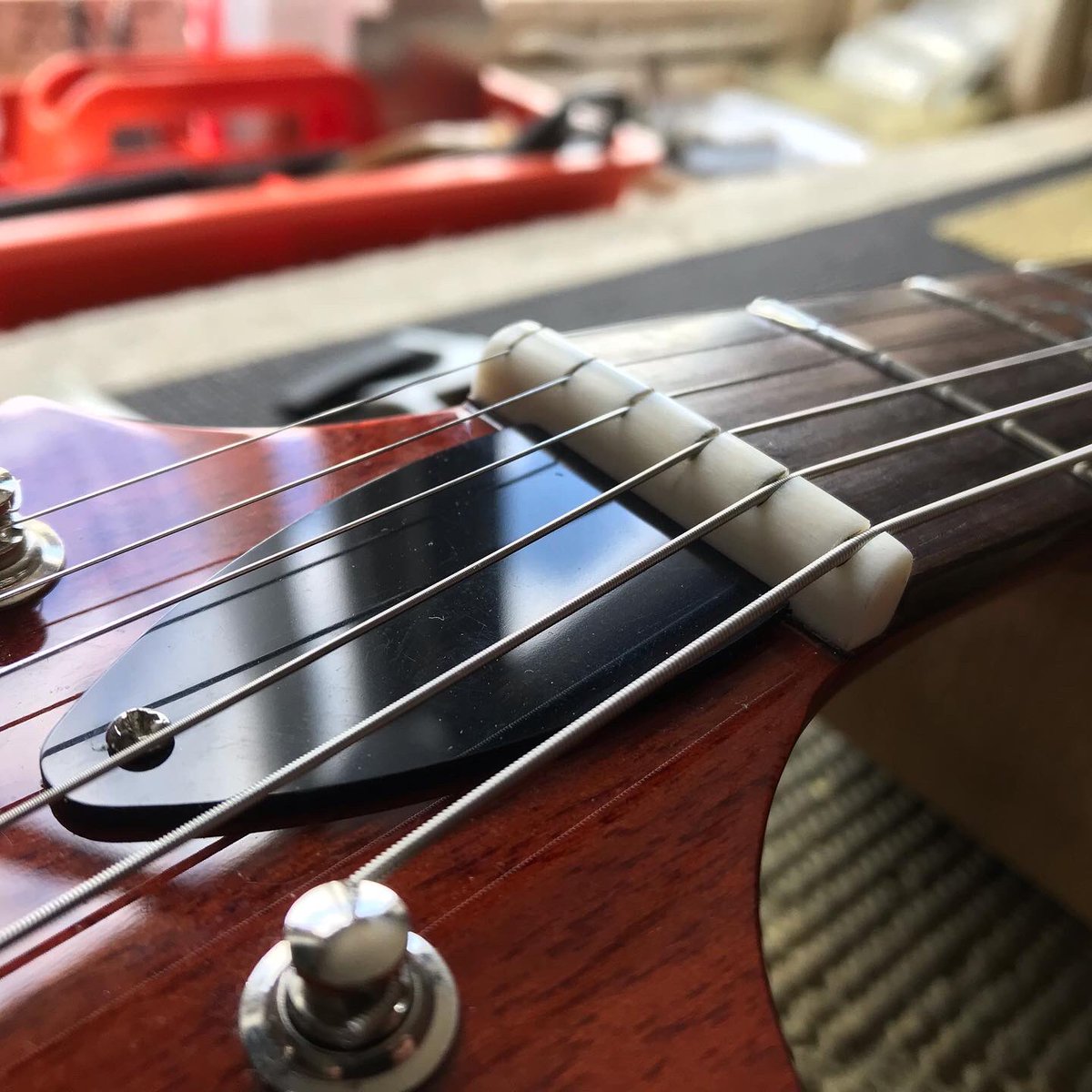 ABGuitartech's tweet photo. PRS SE ‘Paul’s Guitar’model - this came in for a new bone top nut, fret dress, remounting some badly fitted locking Gotoh tuners and after all that a setup. Many thanks to Joe.
#prs #prsguitars #prsse #fretdress #setup #topnut #gotoh #guitartechnician #guitartech #guitarrepair https://t.co/Cfmr1jFg93
