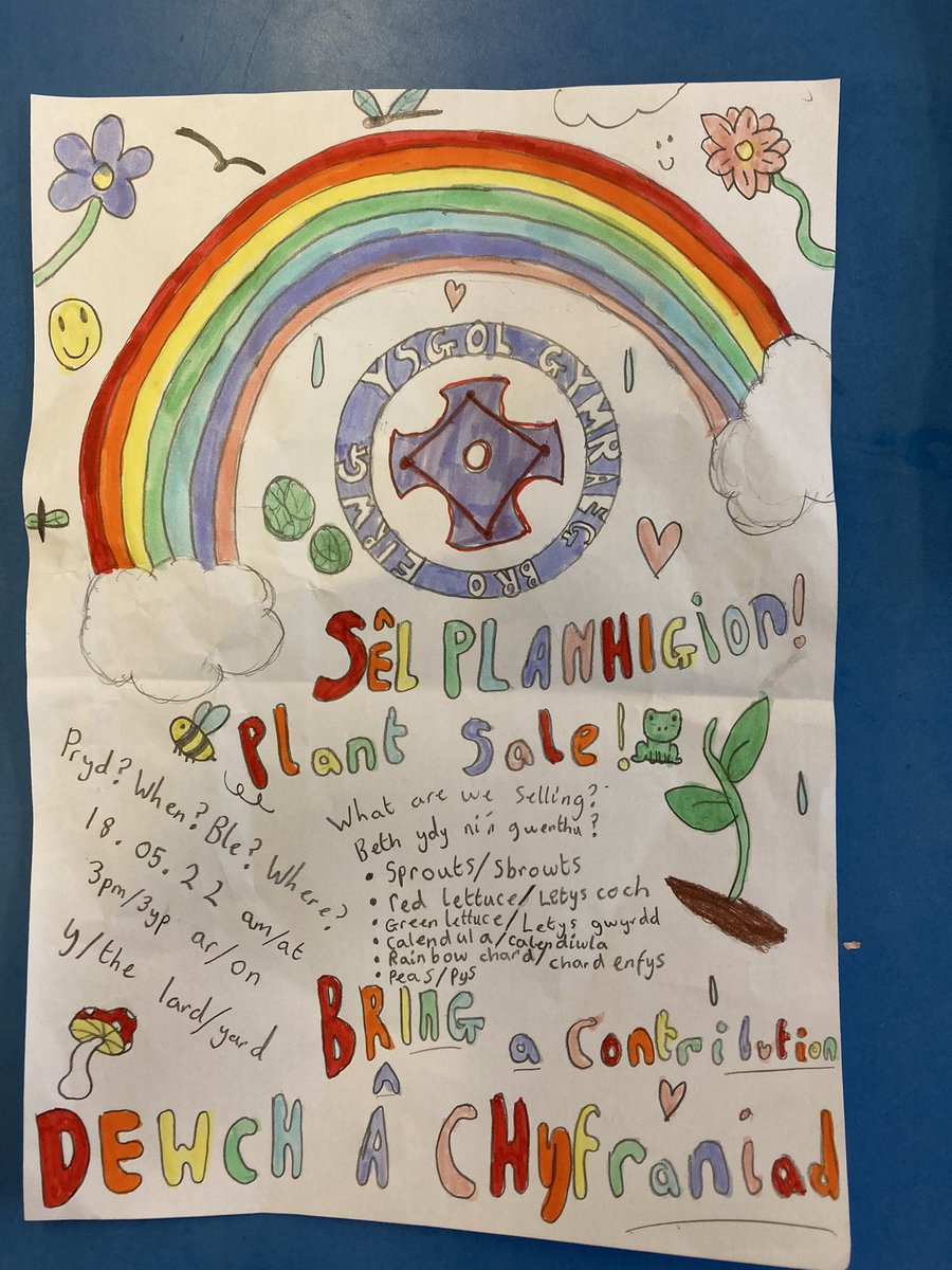6BlwyddynYBE's tweet photo. Yfory, bydd blwyddyn 6 yn gwerthu planhigion sydd wedi cael eu tyfu gan blant yr ysgol. Rhagor o wybodaeth ar y posteri isod.

🥬🌱🌼

Tomorrow, year 6 will be selling plants that have been grown by the children in the school. More information on the posters below. https://t.co/5NpK3e2EKn