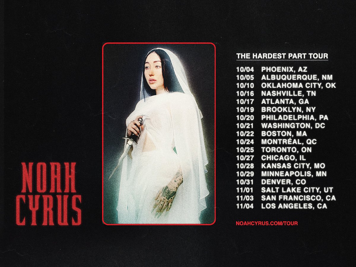 noahcyrus's tweet photo. The Hardest Part Tour ❤️‍🔥 PRESALE❤️‍🔥
happening now! 

Password: HARDESTPART
 
https://t.co/4Hn8g88ylZ https://t.co/BwZMlSKGJc