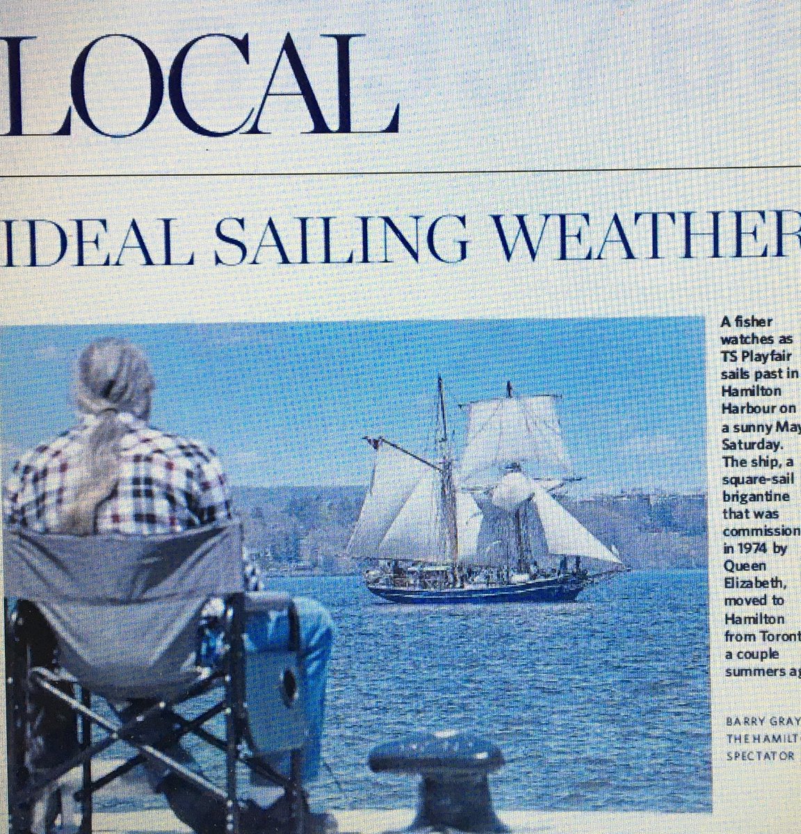 finally,we're back in the water!  Thanks #BarryGray <a href="/TheSpec/">Hamilton Spectator</a> for great picture of us. Calling all 13 to 18 year olds - our berths for this summer are filling fast.  sign up <a href="/brigs/">Ian Brigoli</a>.ca