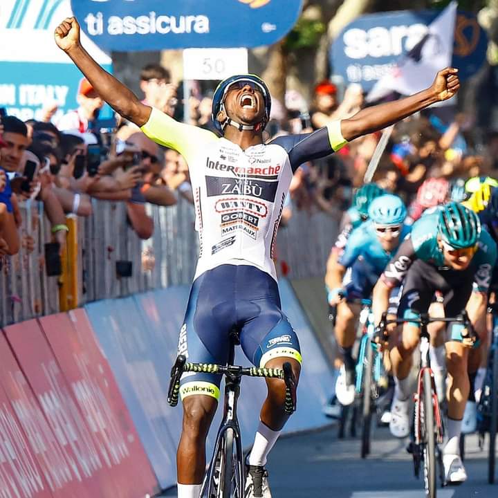 FilmonMandela's tweet photo. #History made by our #Eritrean @GrmayeBiniam brother @giroditalia For the First time black African Made a miracle #sprint we are proud  by our brother Congratulations to all #Eritrean congratulations @GrmayeBiniam and to the team of our brother @IntermarcheWG . https://t.co/OEimm7iVKg