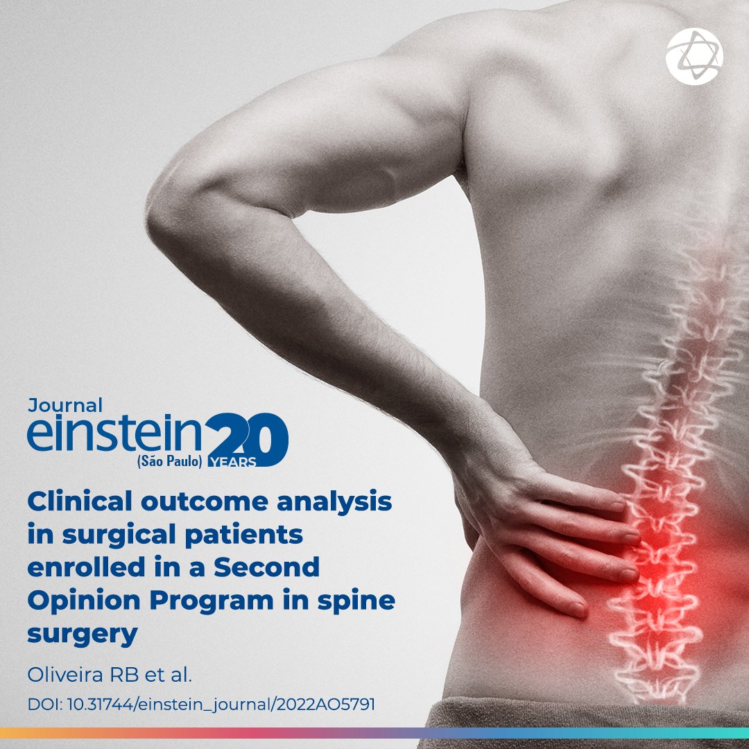 journaleinstein's tweet image. This study set out to analyze pain, #functionalcapacity, #qualityoflife, #anxiety and #depression outcomes in patients undergoing #lumbarspinesurgery following use of the Second Opinion Program: doi.org/10.31744/einst…

#spinaldiseases #arthrodesis #painmanagement #lowbackpain