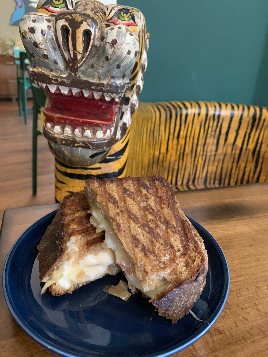 New seasonal grilled cheese sandwich. The Pete’s Cheez. 
Havarti, Caramelized Onions, and Tomato