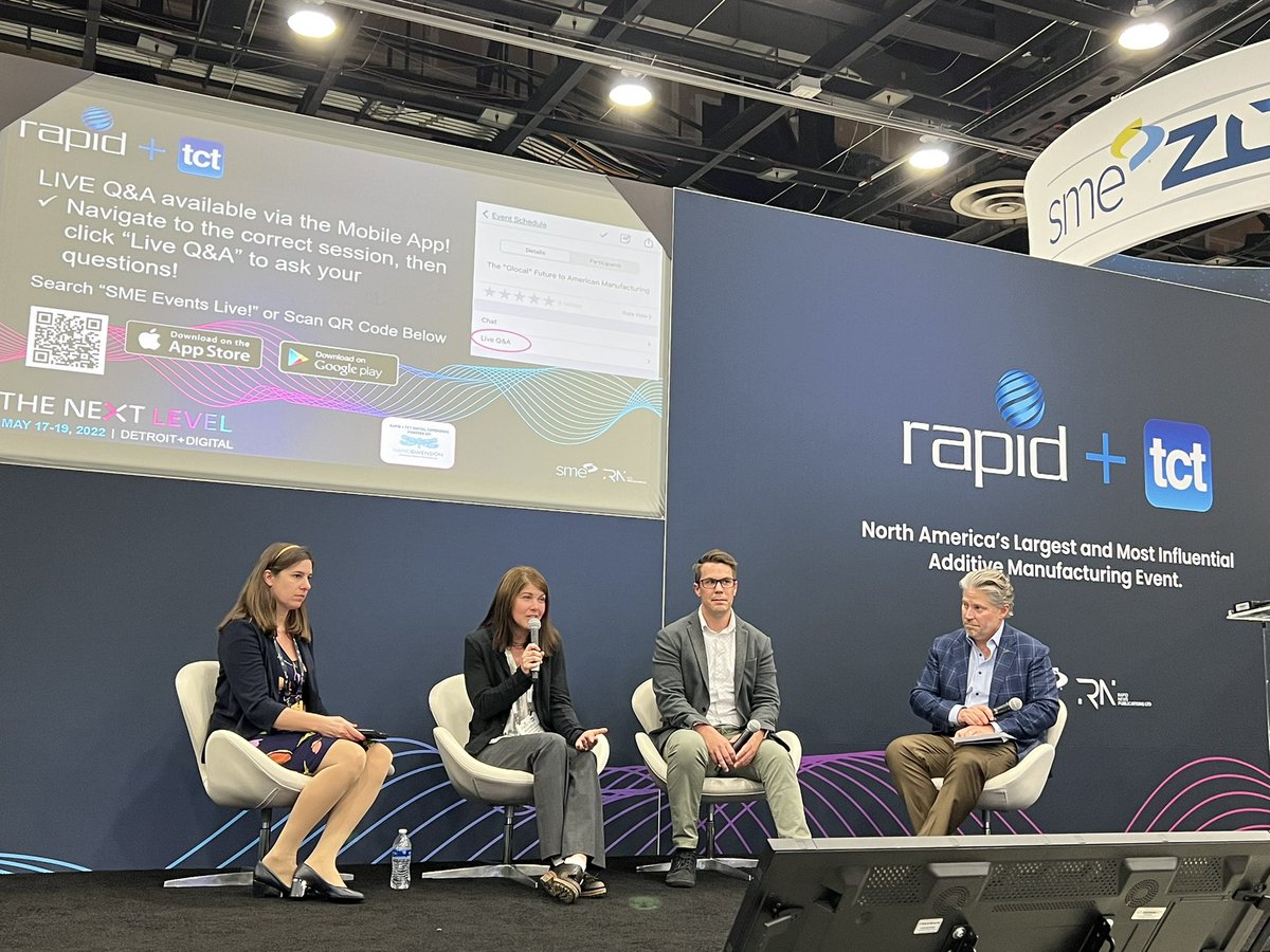 JayMorris_MD's tweet photo. Point of care manufacturing is highlighted throughout @RAPID_Event @SME_MFG #rapid2022  in #Detroit . Allowing democratization of manufacturing in the hospital w/ #3Dprinting is #Industry 4.0. Better care though manufacturing. @bethannripley @Wake_Imaging @JustinRyan3D @biomdlr https://t.co/GBda8vKAgz