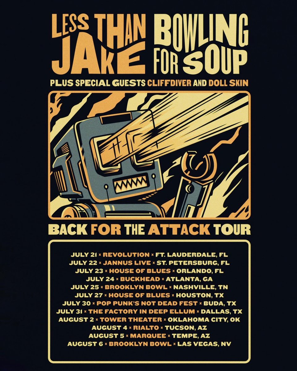 cliffdiverOK's tweet image. HAPPY TO ANNOUNCE we’ve added more dates with @LessThanJake and @bfsrocks + @KeepFlyingBand!! we’re coming to california baby 😭🤘🌴