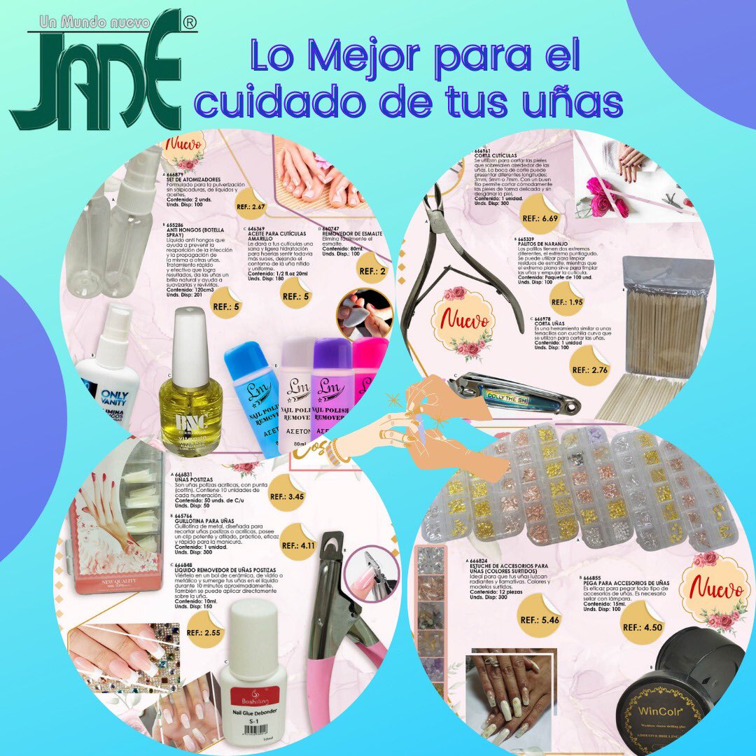 jadeenlinea's tweet photo. Lo mejor para para el cuidado de tus uñas.💅🏻 

👉🏻 Accede a nuestro folleto en 
https://t.co/slnMpLqWsu  

#uñas #uñassana #esmaltes #belleza #jadevenezuela #jadeenlinea https://t.co/UlD2Ww8b9H