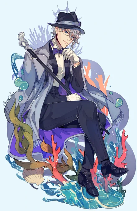 Azul! ^W^
Drawing his overblot form was especially fun!! :D

#twistedwonderland 