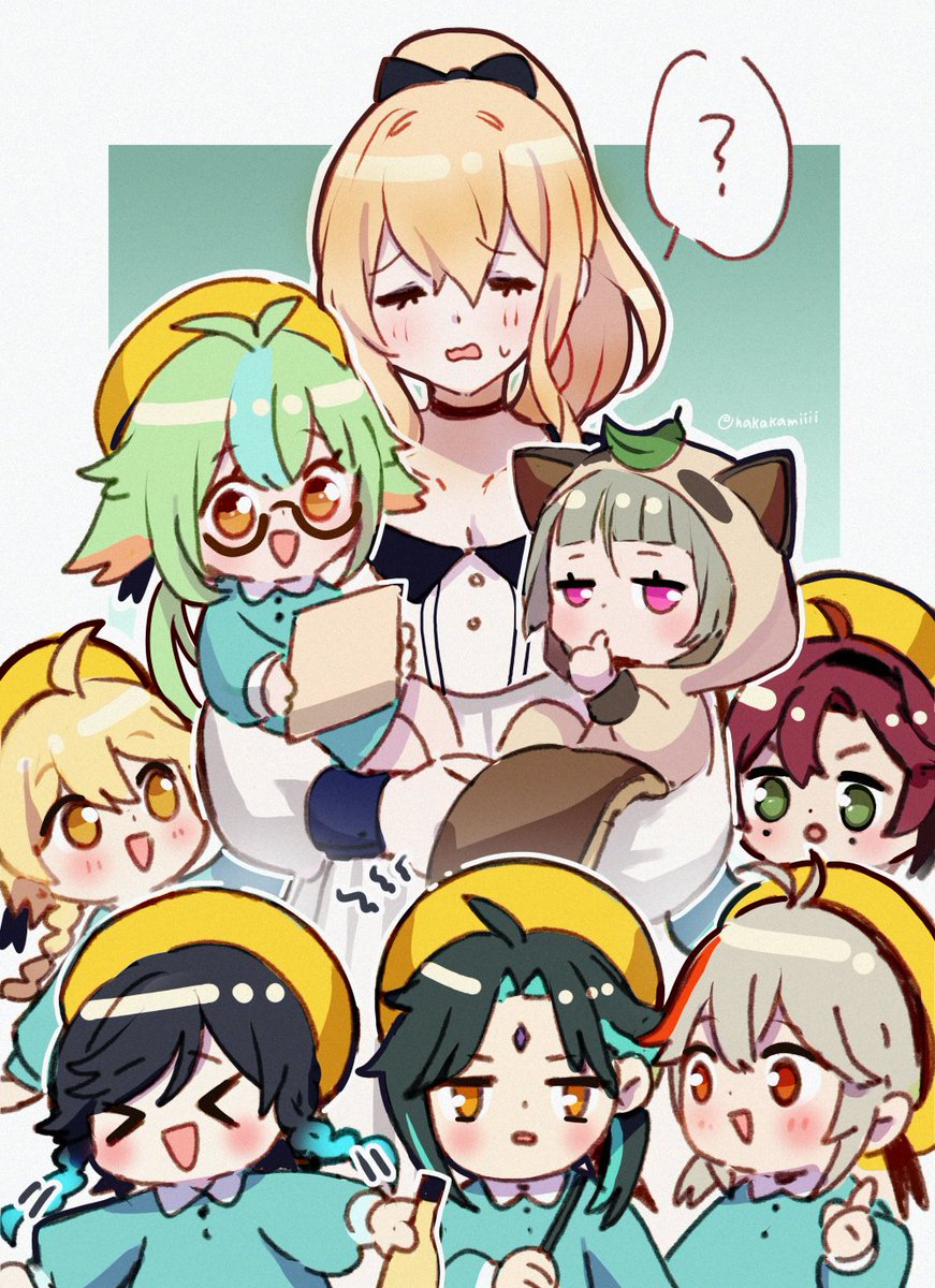 hakakamiiii's tweet photo. 🍃babysitting #GenshinImpact #原神 https://t.co/BPu7xStrZY
